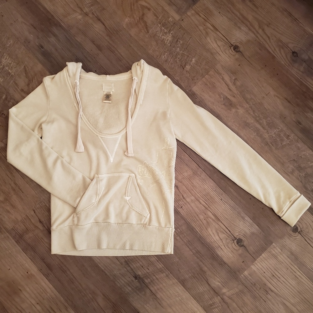 Diesel hoodie, beige with drawstring XS